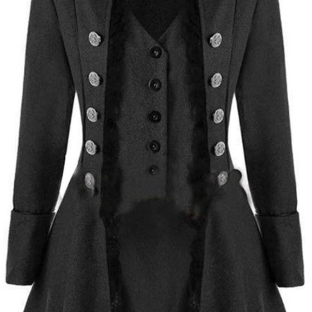Women’s Renaissance Steampunk Jacket, Medieval Costumes Gothic Tailcoat